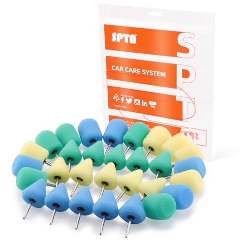 Mini Buffing Polishing Pads, 30Pcs Mini Detail Polishing balls Use On Rotary Tools,Cordless electric drill, Small area Polisher Tool for Tight Area Detailing Polishing Waxing And Sealing Glaze -MNPC30