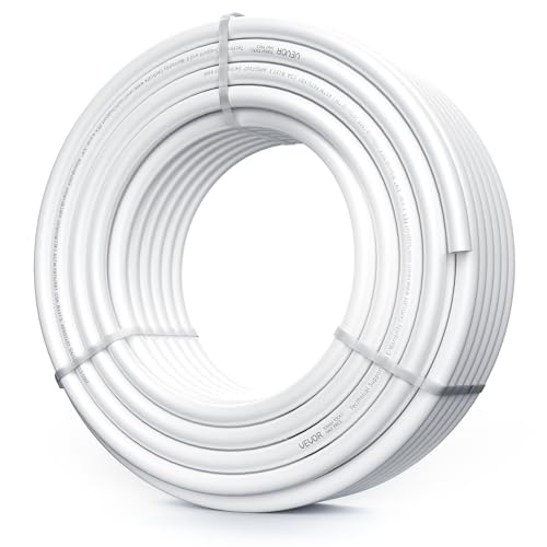 VEVOR PEX Pipe 3/4 Inch, 100 Feet Non-Oxygen Barrier PEX-A Flexible Pipe Tubing for Potable Water, for Hot/Cold Water & Easily Restore, Plumbing Applications with Free Cutter,White
