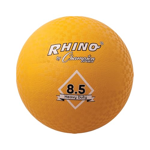 Champion Sports Heavy-Duty Rhino Playground Ball 8.5"D - Two Ply, Nylon Wound, YELLOW ONLY