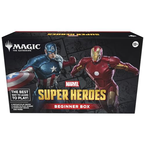 Magic: The Gathering | Marvel Super Heroes Beginner Box | 2-Player Card Game | Includes 2 Tutorial Decks, 8 Themed Half-Decks, 2 Playboards, 2 Spindowns, and More