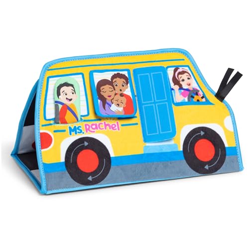 Ms. Rachel Official Tummy Time Activity Bus Folding Play Mat with Baby Mirror & Sensory Toys for Interactive Play Baby Learning Toys for Boys & Girls Ages 3 Months - 1+ Year