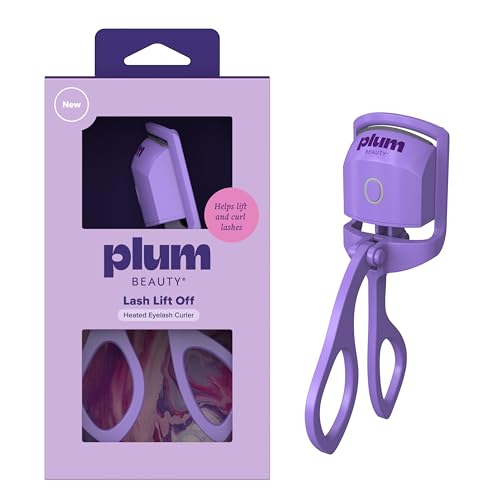 Plum Beauty Lash Lift Off Heated Eyelash Curler – USB-C Rechargeable Electric Eye Lash Curler with 2 Temperature Settings – Long-Lasting, No-Pinch Lash Lift for Effortless, Wide-Awake Eyes