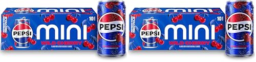 Pepsi Wild Cherry Soda Mini Cans, 7.5 Ounce Mini Cans (Two packs of 10) (Packaging May Vary)​