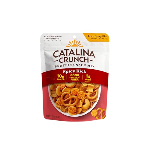 Catalina Crunch Protein Snack Mix with Cheese Crisps - 10g Protein, 1g Sugar per Serving - Good Source of Fiber, Keto, Gluten Free - Spicy Kick, 5.25 Ounce Bag (Pack of 1)