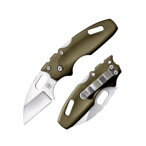 Cold Steel Mini Tuff Lite 2" 4034SS Sheepsfoot Razor-Sharp Blade 3" Griv-Ex OD Green Handle Everyday Carry Pocket Folding Knife
