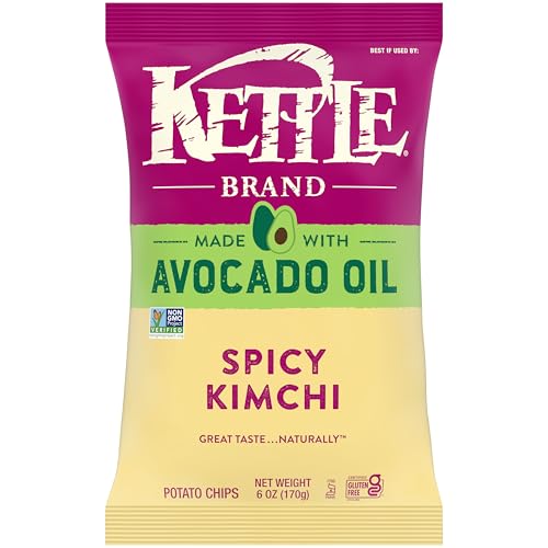 Kettle Brand Made with Avocado Oil Spicy Kimchi Potato Chips, 6 Oz Bag