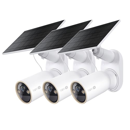 Tapo MagCam 4K Outdoor Wireless Security Camera – Battery Power with Solar, Magnetic Mount, Person/Vehicle Detection, Subscription-Free SD or Optional Cloud, Compatible with Alexa, C460 KIT (3-Pack)