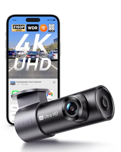 70mai M310 Plus 4K Dash Cam Front with Night Vision, 140° Wide Angle Dash Camera for Cars, WiFi Dashcam with App, Parking Mode, G-Sensor, Loop Recording, Voice Control, Easy Install Car Camera