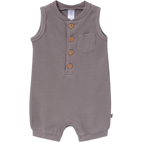Modern Moments by Gerber Baby Boys' Sleeveless Romper, Medium Grey, 3-6 Months