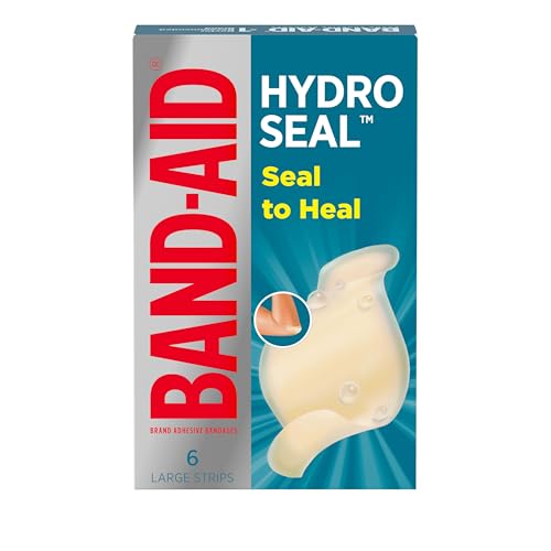 BAND-AID Brand Hydro Seal Adhesive Waterproof Bandages, Large Hydrocolloid Gel Patch for First Aid Support Better Healing for Minor Blisters, Cuts & Scrapes, 6 Count