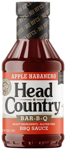 Head Country Apple Habanero BBQ Sauce | 20 Ounce Bottle | Sweet Apple & Spicy Habanero Championship Barbecue Sauce For Chicken, Pulled Pork & Ribs