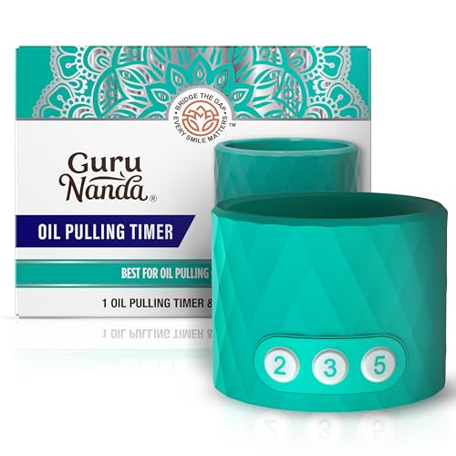 GuruNanda Oil Pulling Timer & Bottle Holder – 3 Time Settings, One-Touch Operation – Fits 8 oz Oil Pulling Bottles – Mess-Free & Travel-Friendly
