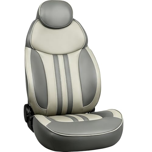 ERGOSEAT Luxury Reclining Boat Seat High Back Yacht Pontoon Captains Chair,Light Gray/Beige