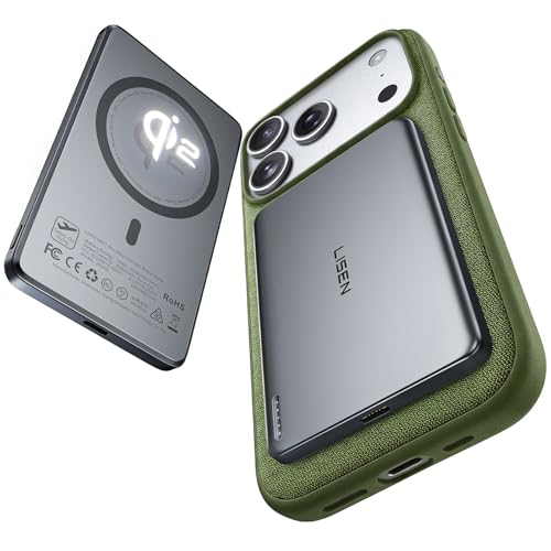 LISEN [0.3'' Ultra Slim [Qi2 15W Max] for MagSafe Battery Pack,5000mAh MagSafe Power Bank Wireless,Travel Essentials Portable Charger,Magnetic Power Bank for iPhone 17 Pro Max Plus Air 16 15 14 13 12