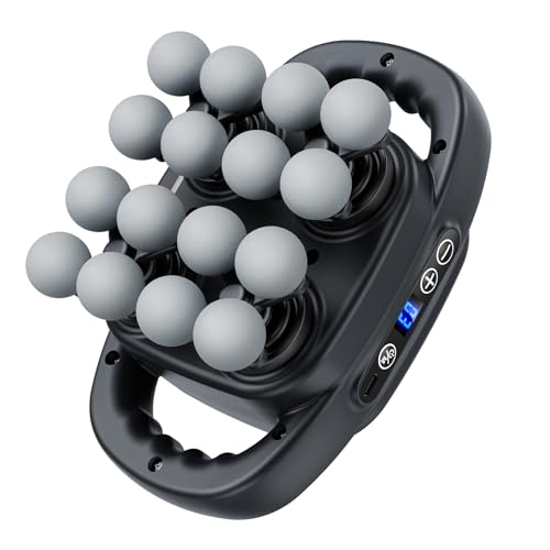 Jogfit 16 Head Massage Gun Deep Tissue, Back Massager for Athletes for Pain Relief, Multi Head Massage Gun with 3 Modes & 30 Intensities Silent Gifts for Men Women