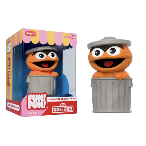 Super7 Fun! Fun! Sesame Street Oscar The Grouch (Orange) Vinyl Figure - 5" Sesame Street Action Figure - Classic TV Show Collectibles and Retro Toys