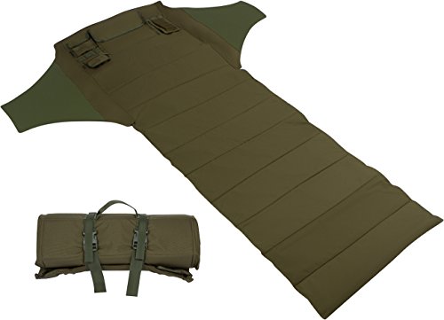 Modern Warrior 5'3" Tactical Shooting Mat - Padded Roll Up Design with Elbow Wings,Green