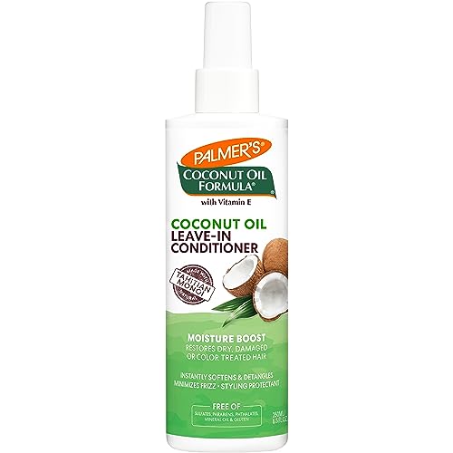 Palmer's Coconut Oil Formula Moisture Boost Leave-In Conditioner Spray, Instantly Detangle, Hydrate and Strengthen Textured and Curly Hair, 8.5 Ounce