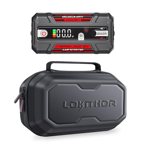 LOKITHOR J400 2000A Jump Starter 12V Car Battery Booster Pack and J-Series Bag EVA Protection Case for J400/J401/J401X/J402 Lokithor Jump Starter