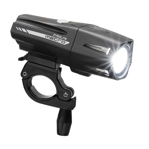 Cygolite Metro 800 Lumen Bike Light, USB Rechargeable, Secure Hard Mount, Night & Daytime Modes, Compact, Durable, IP67 Waterproof; Road, Mountain, Commuter Bicycles