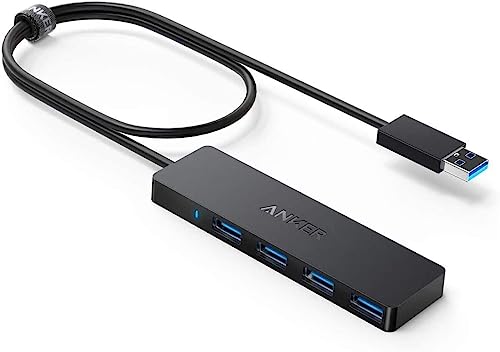 Anker USB Hub 4 Ports, Multiple USB 3.0 Hub, USB Splitter for Laptop, Extender for A Port Laptop, PC, Desktop and More [Charging Not Supported](2ft USB-A)