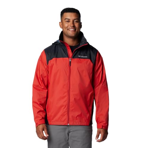 Columbia Men's Glennaker Lake II Rain Jacket, Sail Red/Black, Large Tall