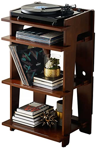 Crosley Furniture Soho Record Player Stand, Media Console with Vinyl Storage, Modern Home Organizer, Mahogany