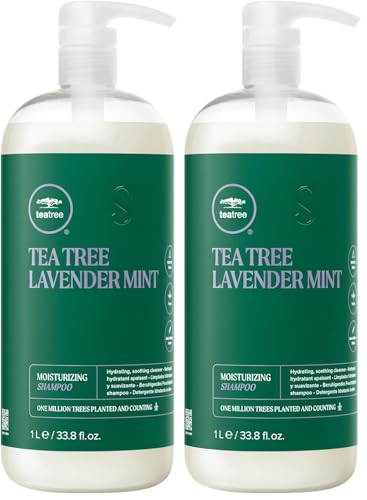 Tea Tree Lavender Mint Moisturizing Shampoo,Hydrates + Soothes,For Coarse + Dry Hair,33.8 fl. oz.,(Pack of 2)
