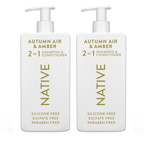 Native 2-in-1 Shampoo & Conditioner - Autumn Air & Amber - Naturally Derived Ingredients, Silicone-Free, Sulfate-Free, Paraben-Free, Strengthening Hair Care | Fall Seasonal Bundle 16.5 oz - 2 Pk