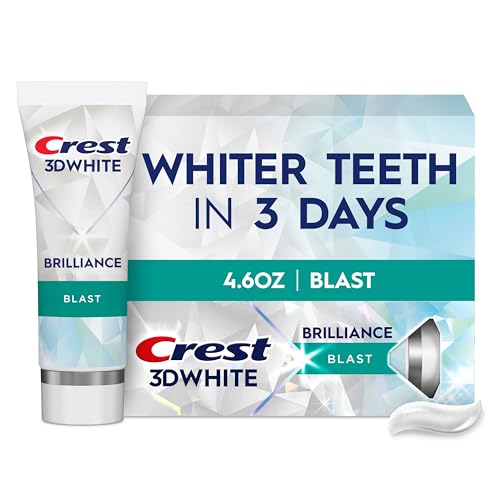 Crest 3D White Brilliance Blast Teeth Whitening Toothpaste, 4.6 oz, Anticavity Fluoride Toothpaste, 100% More Surface Stain Removal, 24 Hour Active Stain Prevention