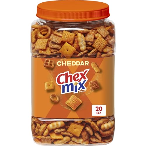 Chex Mix Cheddar Snack Mix, Salty Snacks Tub, 20 oz