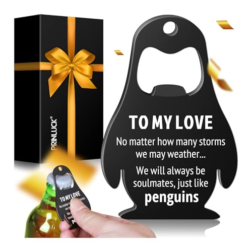 Dad Gifts for Fathers Day, Husband Valentines Day Gifts for Him, To My Love - Beer Bottle Opener, Kitchen Gadgets Gift for Husband from Wife, Penguin Valentine’s Decorations, Fathers Day Birthday Gift