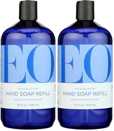 EO Products Hand Soap, French Lavender Refill, 32 Oz (Pack of 2)