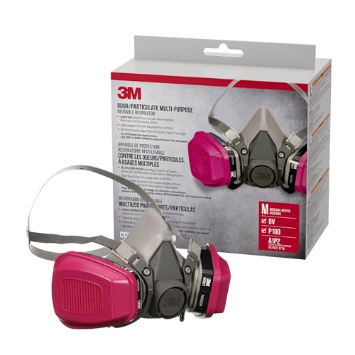 3M™ Odor/Particulate Multipurpose Reusable Respirator 65021H1-DC, OV/P100, Mdm, 1-Fcpc and 1-pr of 60921 Crtrdg/Fltr