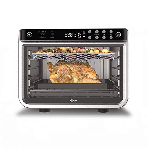 Ninja Air Fryer & Toaster Oven Combo | 10-in-1 Foodi XL Pro Air Fry Countertop Oven | Fit a 5-lb Chicken & Sheet Pan of Vegetables | Bake, Dehydrate, Toast & More |1800 Watts | Stainless Steel | DT201