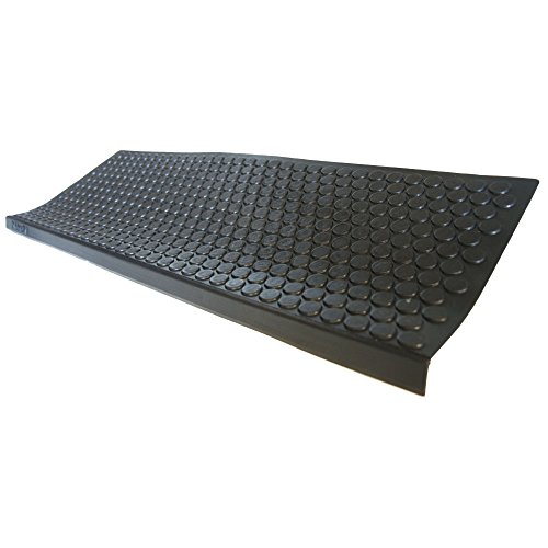 Rubber-Cal "Coin-Grip Non-Slip Rubber Tread Stair Mats 6 Count (Pack of 1), Black, 9.75" x 29.75" (10-104-009)