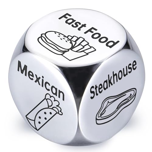 Fathers Day Dad Gifts from Daughter Son Wife Dad Birthday Gifts for Him Her Women Men Girlfriend Boyfriend Couple Anniversary Steel Food Decision Dice Funny Present for Christmas Stocking Stuffers