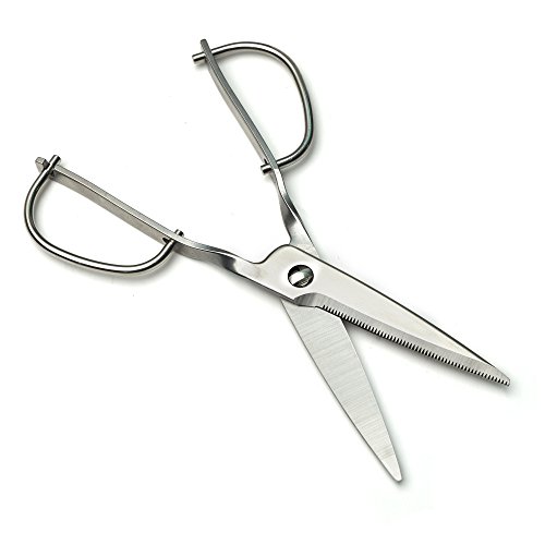 Kings County Tools Smooth Japanese Kitchen Scissors with Unique Handle Design | 3-Inch Alloy Steel Blades | Cut Meat, Produce, and Other Edible Items | Easy to Separate and Clean