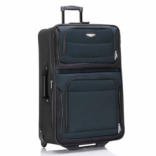 Travel Select Amsterdam Softside Expandable Luggage with Rolling Wheels, Navy, 29-Inch Large