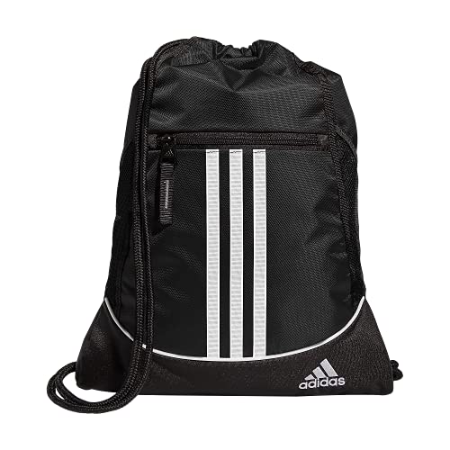 adidas Alliance Sackpack – Drawstring Backpack for Sports, Small Gym Bag, Black/2, OSFA