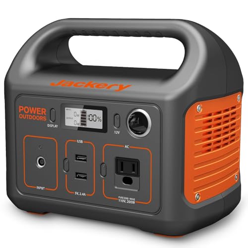 Jackery Portable Power Station Explorer 290, 290Wh Backup Lithium Battery, 110V/200W Pure Sine Wave AC Outlet, Solar Generator (Solar Panel Not Included) for Outdoors Camping Travel Hunting Blackout