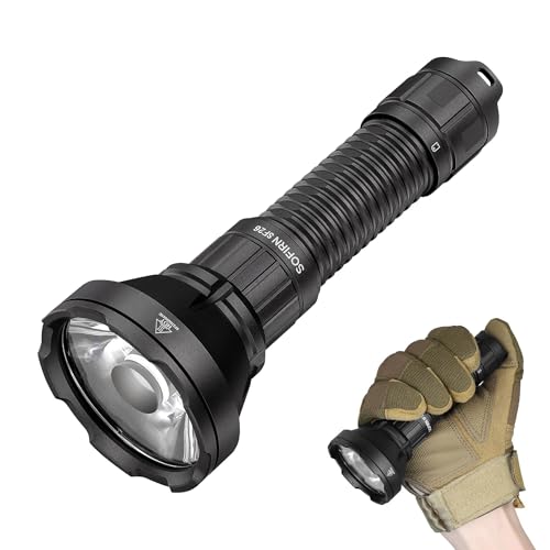Sofirn Tactical Flashlight High Lumens – 3162ft Ultra-Long Throw Spotlight, 2000 Lumens Searchlight with Dual Tail Switch, Hidden USB-C Rechargeable, IPX8 Waterproof for Hunting, Camping, Emergency