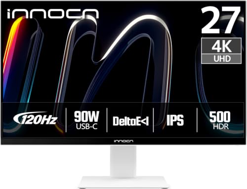 INNOCN 27" 4K 120Hz HDR500 USB-C 90W Monitor for MacBook/Mac mini - 16:9 IPS, DeltaE＜1, DP1.4, HDMI 2.1, Pivot Stand, CB27U1