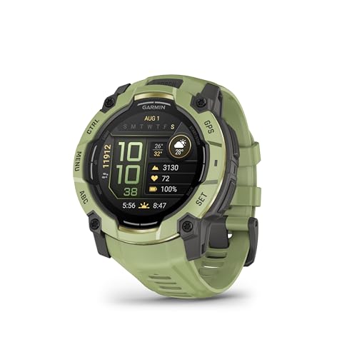 Garmin Instinct® 3 – 50 mm, AMOLED Display, Rugged Outdoor GPS Smartwatch, Built-in Flashlight, Alpine Rush Collection Limited Edition Color, Fern Green with Fern Green Band