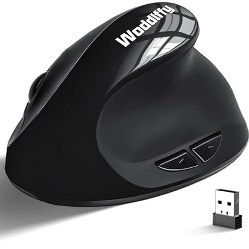 Woddlffy Vertical Mouse,Wireless Small Hand Ergonomic Mouse,Quiet Clicks 3 Adjustable DPI (1000/1200/1600),Compatible with Windows/Mac/Linux
