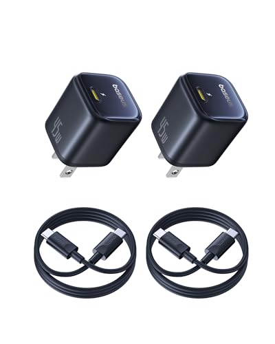 Baseus 45W USB C Charger Block, 2 Pack Super Fast Charger with USB-C Cable for iPhone 16/15 Series, iPad, Galaxy S24 Ultra and More Series