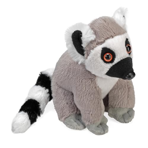 Wild Republic Pocketkins Eco Ring Tailed Lemur, Stuffed Animal, 5 Inches, Plush Toy, Made from Recycled Materials, Eco Friendly