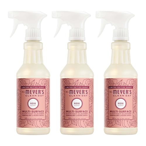 MRS. MEYER'S CLEAN DAY Multi-Surface Everyday Cleaner, Rose Scent, 16 Fl Oz Bottle - 3 Pack