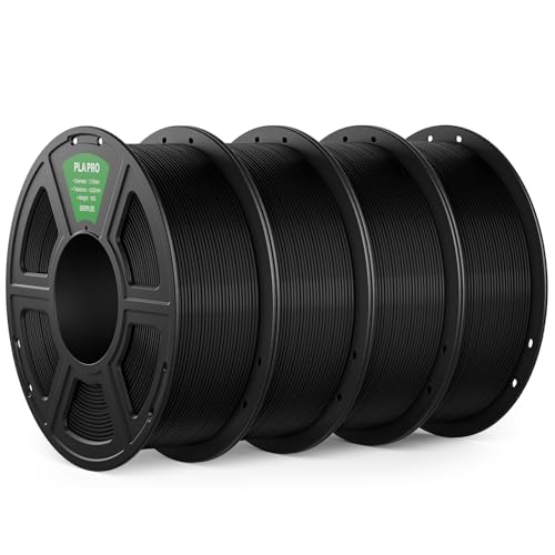 DEEPLEE PLA PRO Filament 1.75mm, Stronger Toughness 3D Printer Filament, PLA Filament Dimensional Accuracy +/- 0.02 mm, Neatly Wound, Fits Most FDM 3D Printer, 4 Pack Black