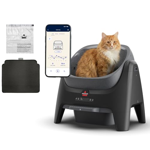 BISSELL CleanWell Automated Cat Litter Box with OdorVault Technology, 20-Day XL bin Capacity, App Control & Health Monitoring, 4393